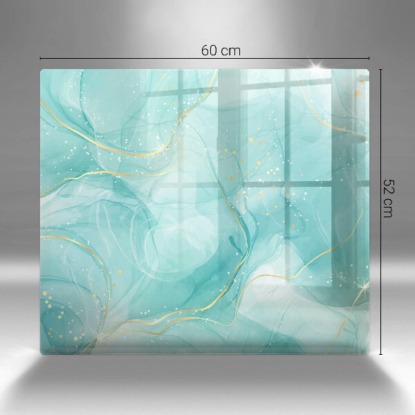 De vidrio templado Abstracción azul y dorada