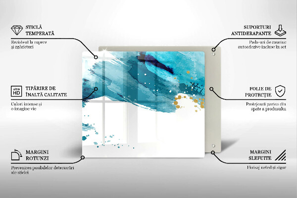 De vidrio templado Manchas azules