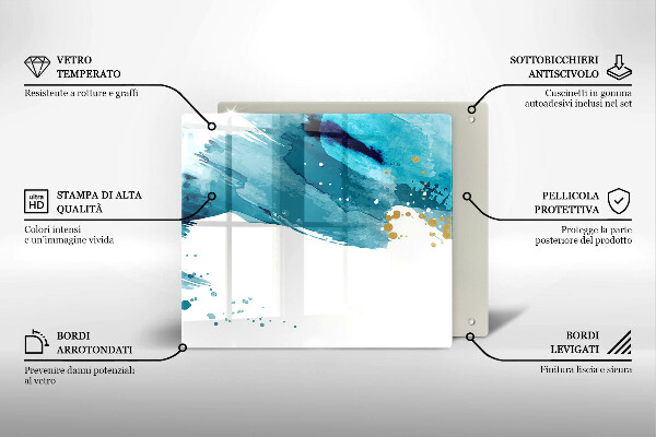 De vidrio templado Manchas azules