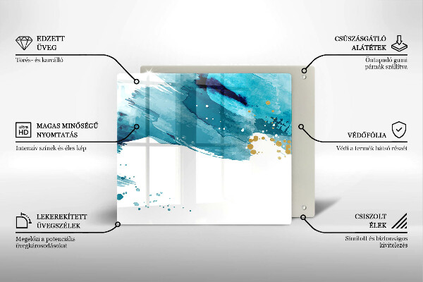 De vidrio templado Manchas azules