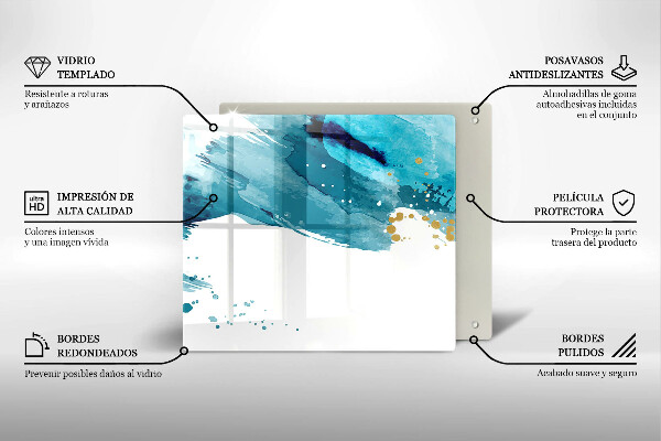 De vidrio templado Manchas azules