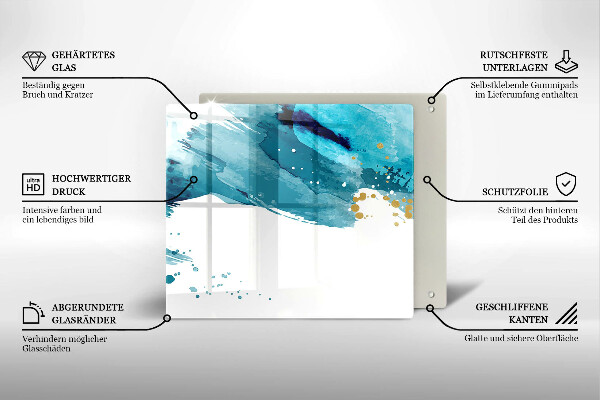 De vidrio templado Manchas azules