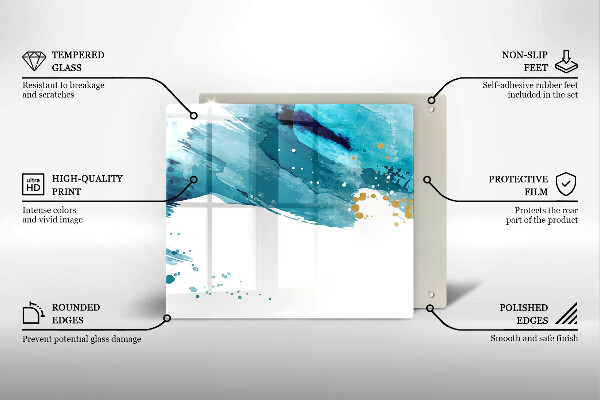 De vidrio templado Manchas azules