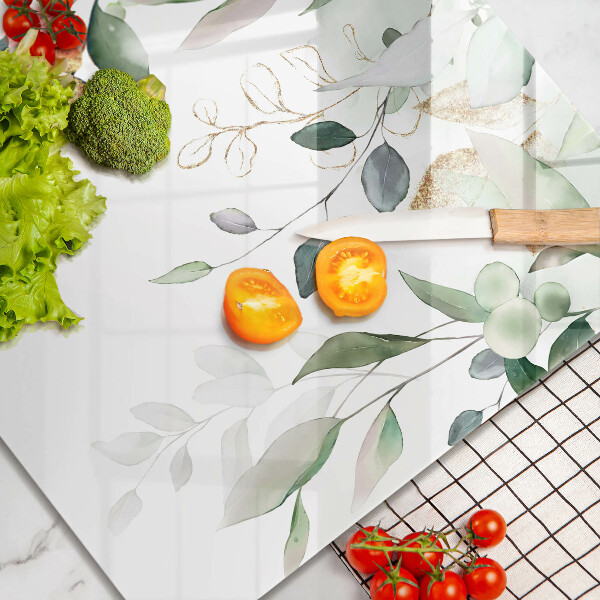 De vidrio templado Hojas de acuarela