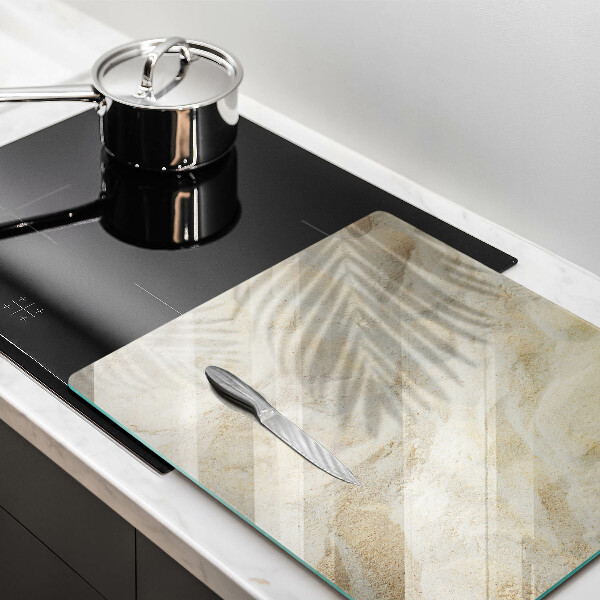 De vidrio templado Hojas de palma y arena