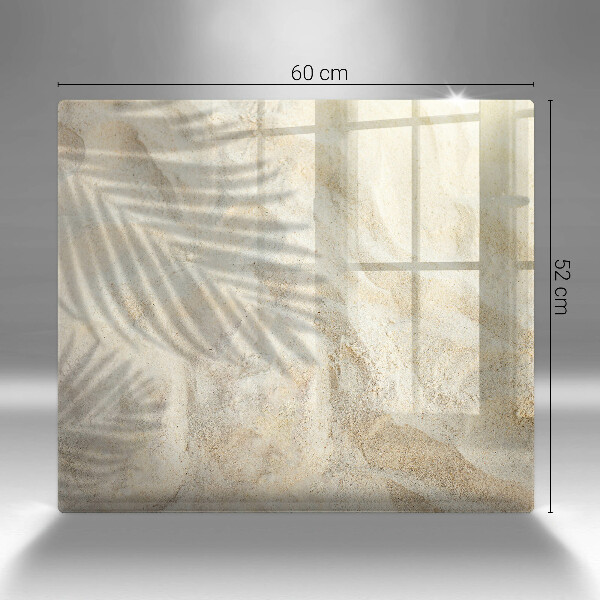 De vidrio templado Hojas de palma y arena