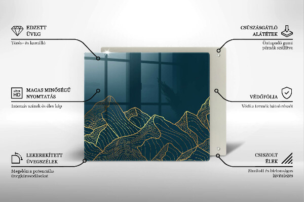 De vidrio templado Montañas abstractas