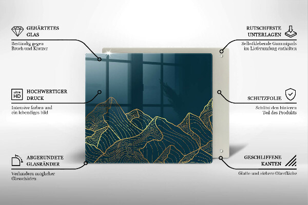 De vidrio templado Montañas abstractas