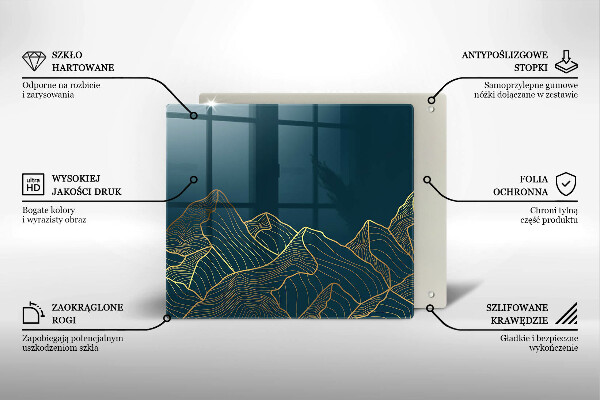 De vidrio templado Montañas abstractas