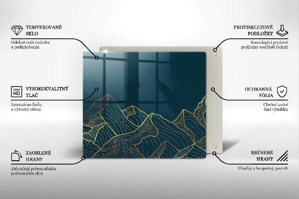 De vidrio templado Montañas abstractas