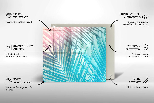 De vidrio templado Hojas pastel