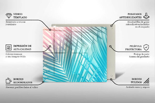 De vidrio templado Hojas pastel