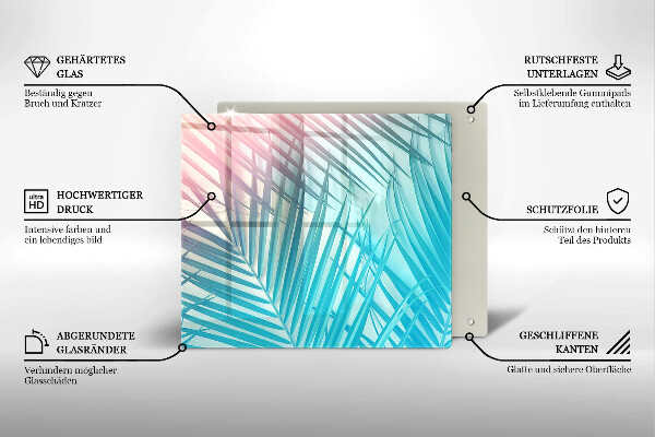 De vidrio templado Hojas pastel