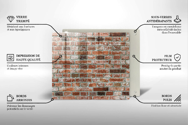 De vidrio templado Antiguo muro de ladrillo