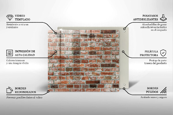 De vidrio templado Antiguo muro de ladrillo