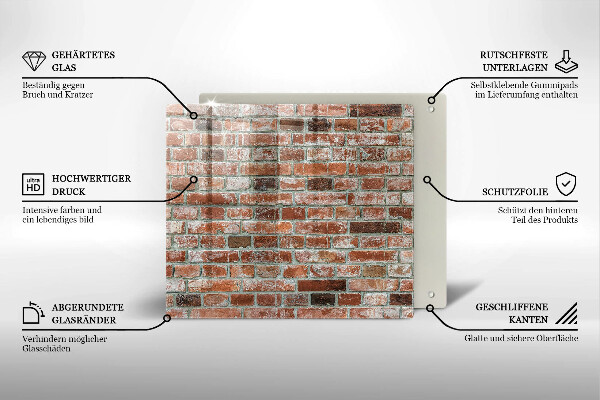 De vidrio templado Antiguo muro de ladrillo