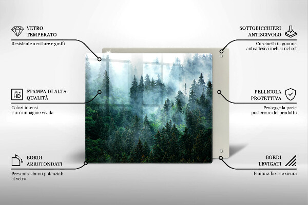 De vidrio templado Bosque en la niebla