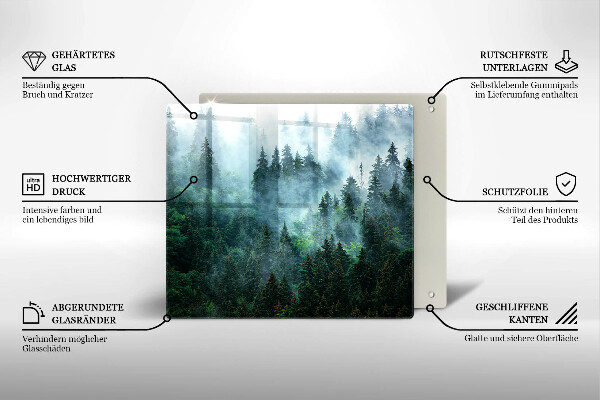 De vidrio templado Bosque en la niebla