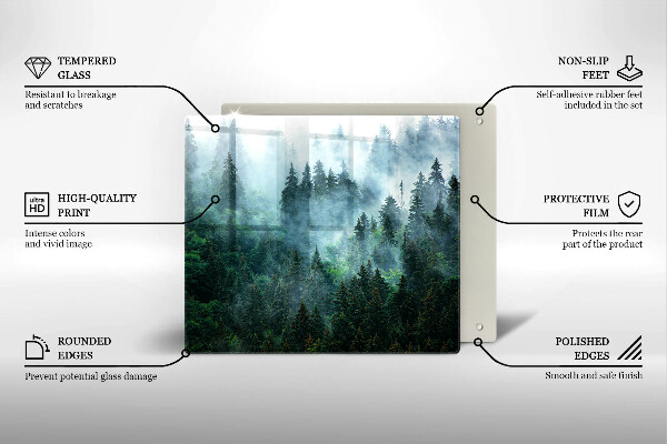 De vidrio templado Bosque en la niebla