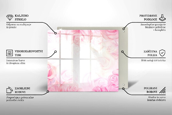 De vidrio templado Fondo de rosas delicadas