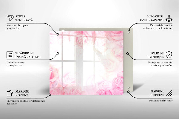 De vidrio templado Fondo de rosas delicadas