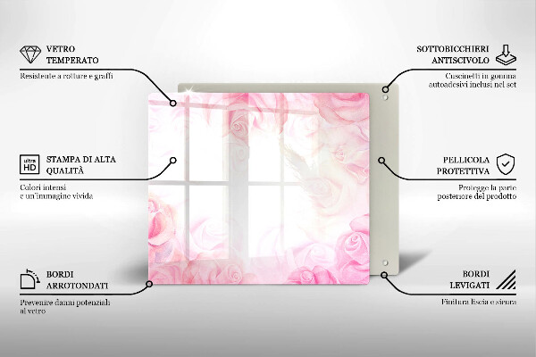 De vidrio templado Fondo de rosas delicadas