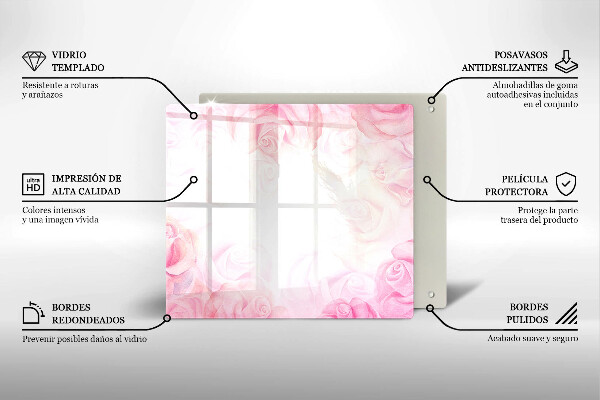 De vidrio templado Fondo de rosas delicadas