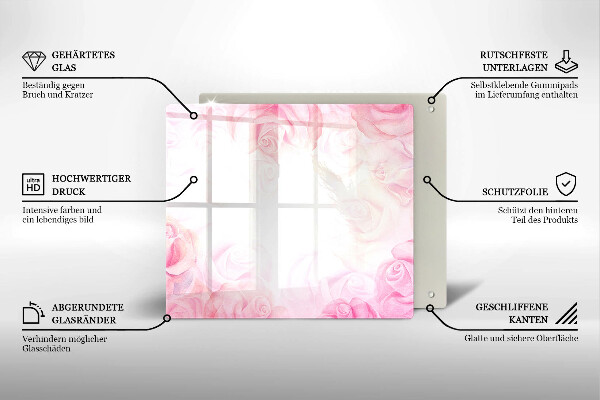 De vidrio templado Fondo de rosas delicadas