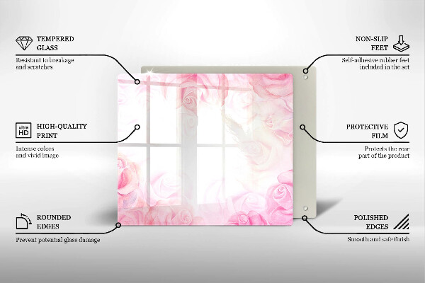 De vidrio templado Fondo de rosas delicadas