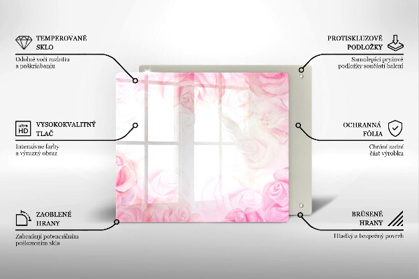 De vidrio templado Fondo de rosas delicadas