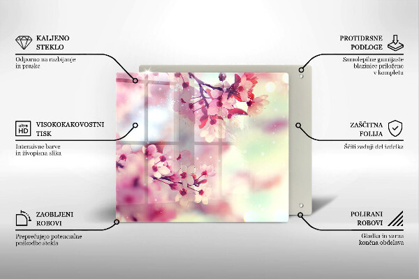 De vidrio templado Flores de manzana de la naturaleza