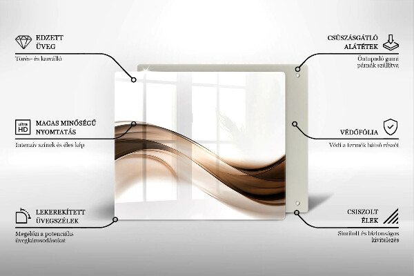 De vidrio templado Líneas marrones abstractas