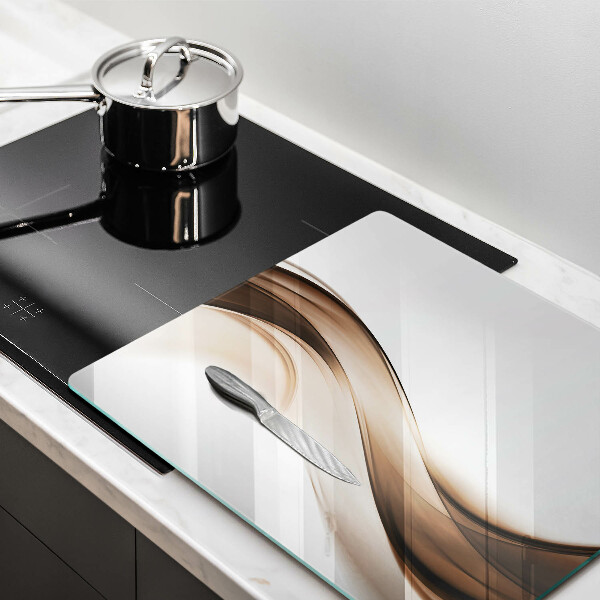 De vidrio templado Líneas marrones abstractas