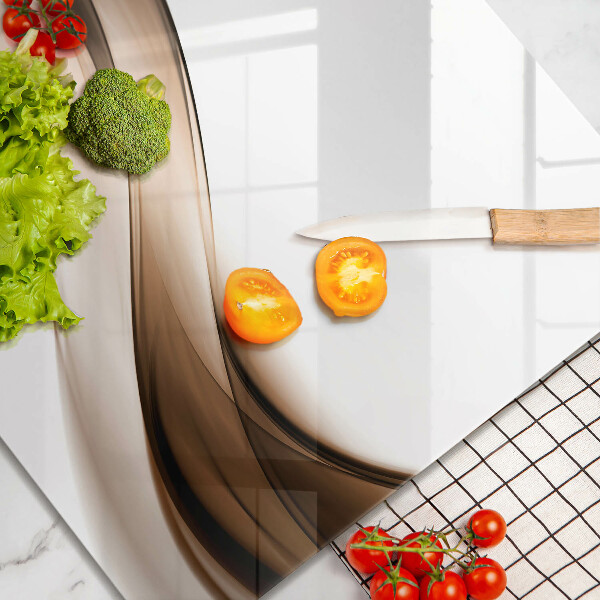 De vidrio templado Líneas marrones abstractas