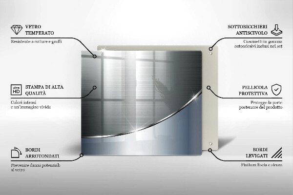 De vidrio templado Patrón de abstracción de metal