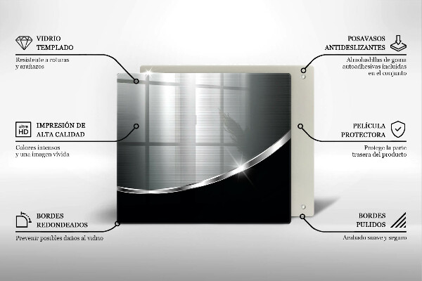 De vidrio templado Abstracción con metal