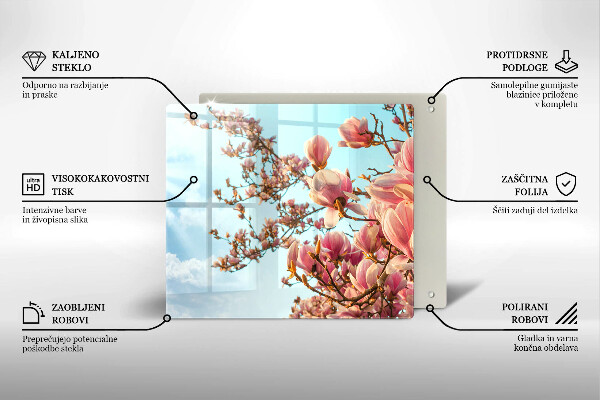 De vidrio templado Árbol de flores rosadas