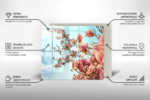 De vidrio templado Árbol de flores rosadas