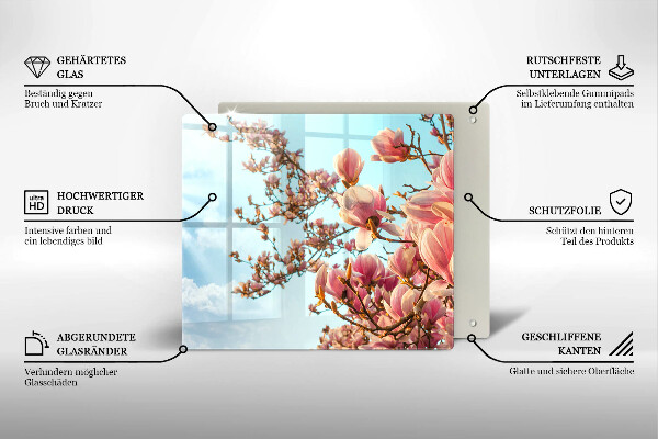 De vidrio templado Árbol de flores rosadas