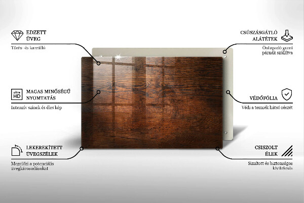 Tabla de cortar de vidrio Tablero de madera oscura