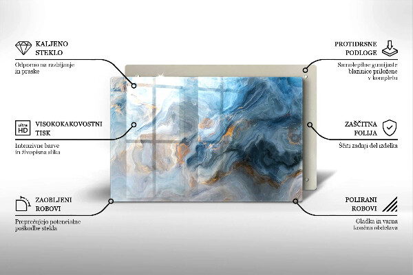 Tabla de cortar de vidrio Textura de mármol