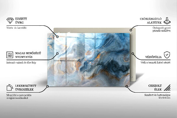 Tabla de cortar de vidrio Textura de mármol