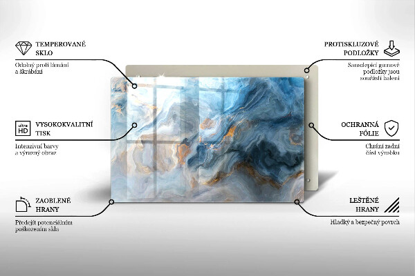Tabla de cortar de vidrio Textura de mármol