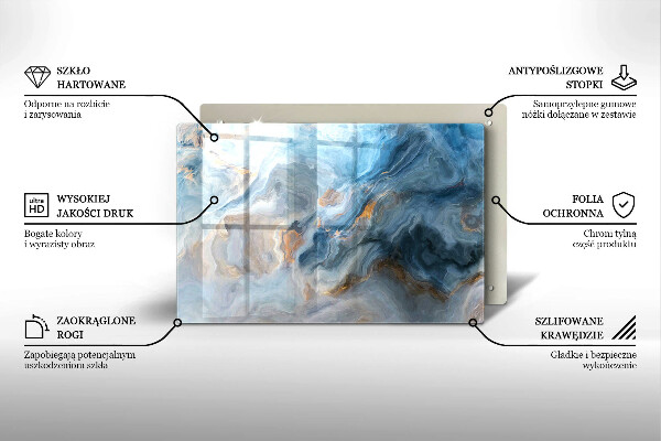 Tabla de cortar de vidrio Textura de mármol