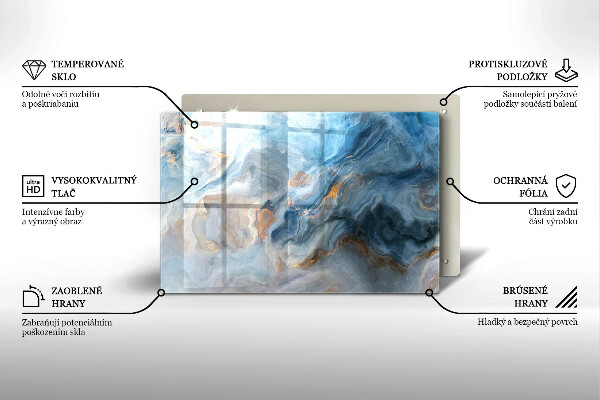 Tabla de cortar de vidrio Textura de mármol