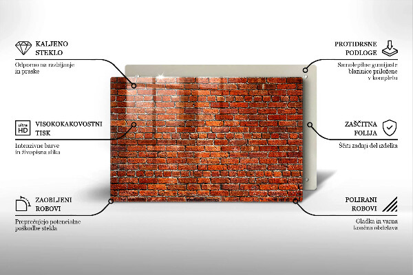 Tabla de cortar de vidrio Muro de pared de ladrillo