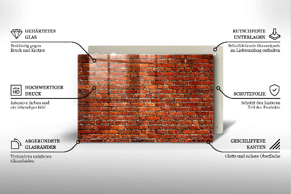 Tabla de cortar de vidrio Muro de pared de ladrillo