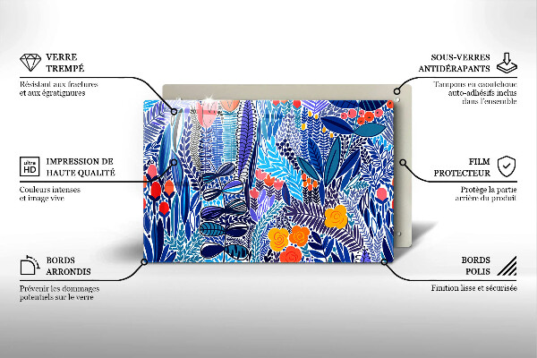 Tabla de cortar de vidrio Prado pintado