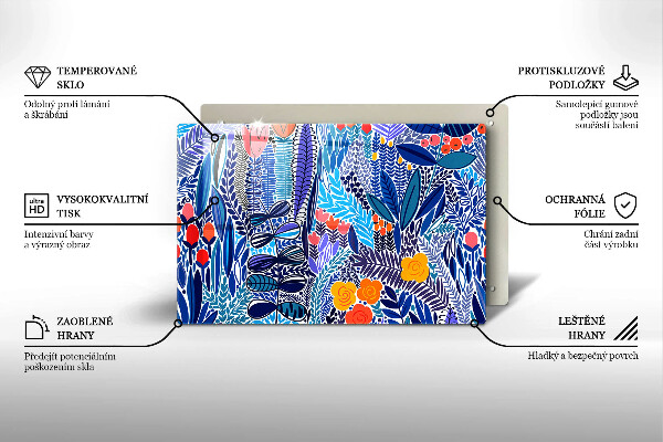 Tabla de cortar de vidrio Prado pintado