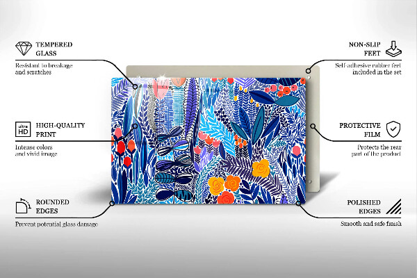 Tabla de cortar de vidrio Prado pintado